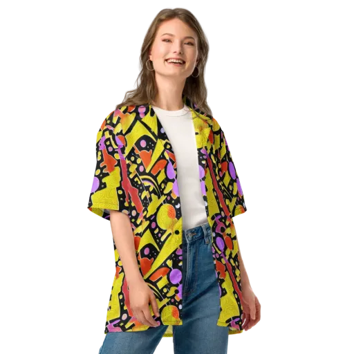 Cosmic Mushroom on a Button Shirt
