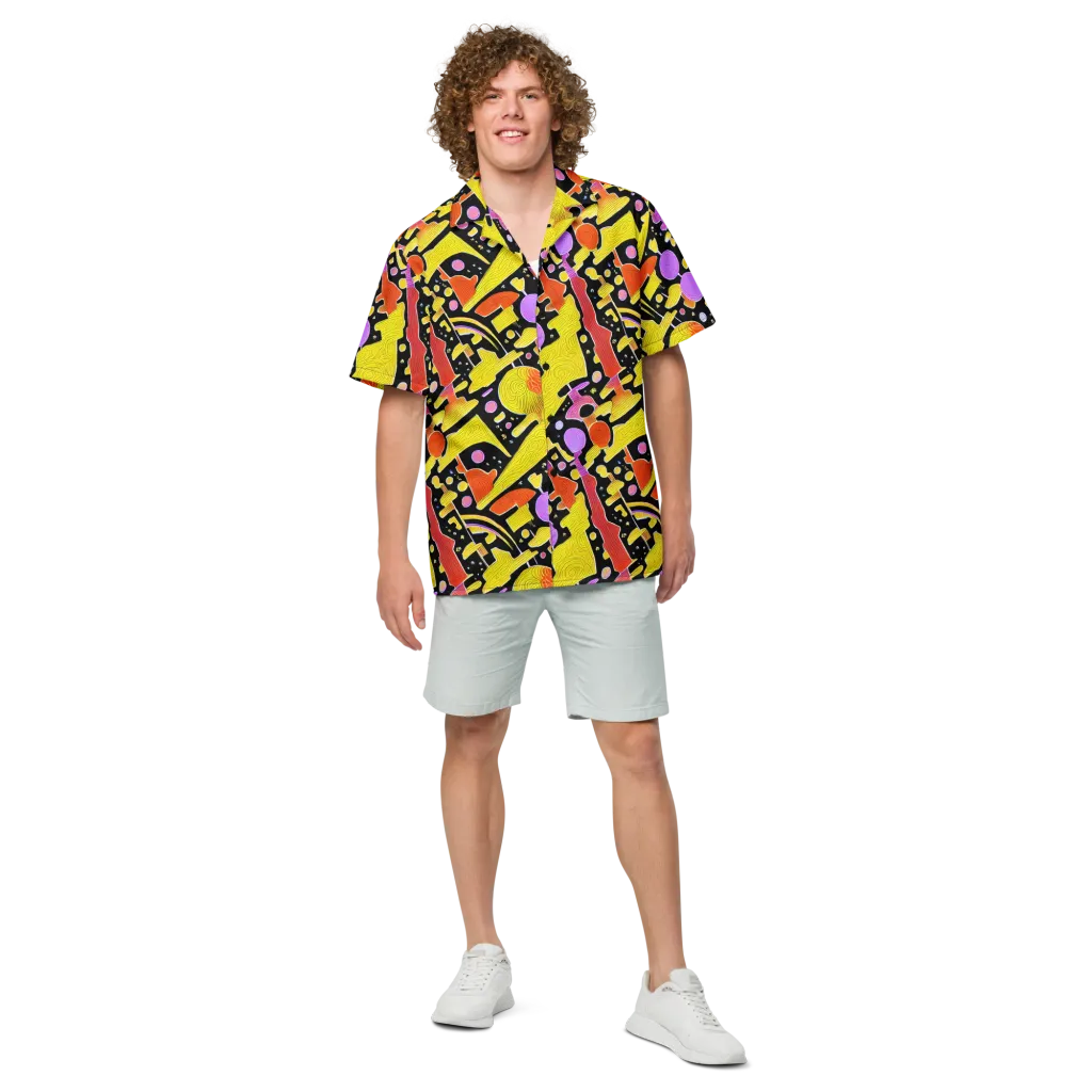 Cosmic Mushroom on Button Shirt — Front
