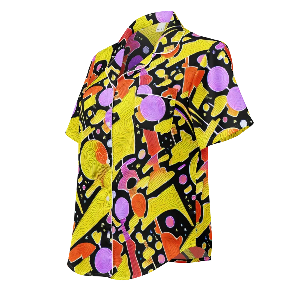 Cosmic Mushroom on Women's Short Sleeve Pajama Top — Left Front