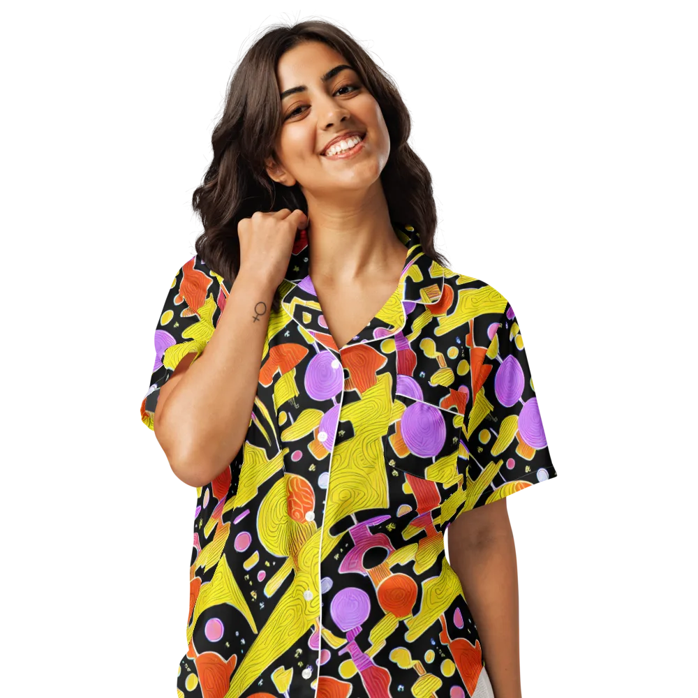 Cosmic Mushroom on Women's Short Sleeve Pajama Top — Front