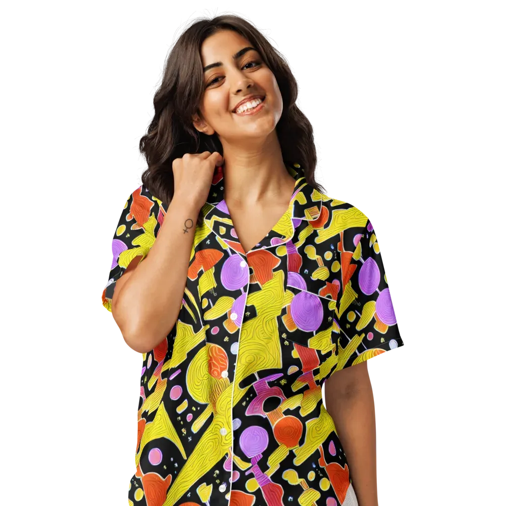 Cosmic Mushroom on Women's Short Sleeve Pajama Top — Front