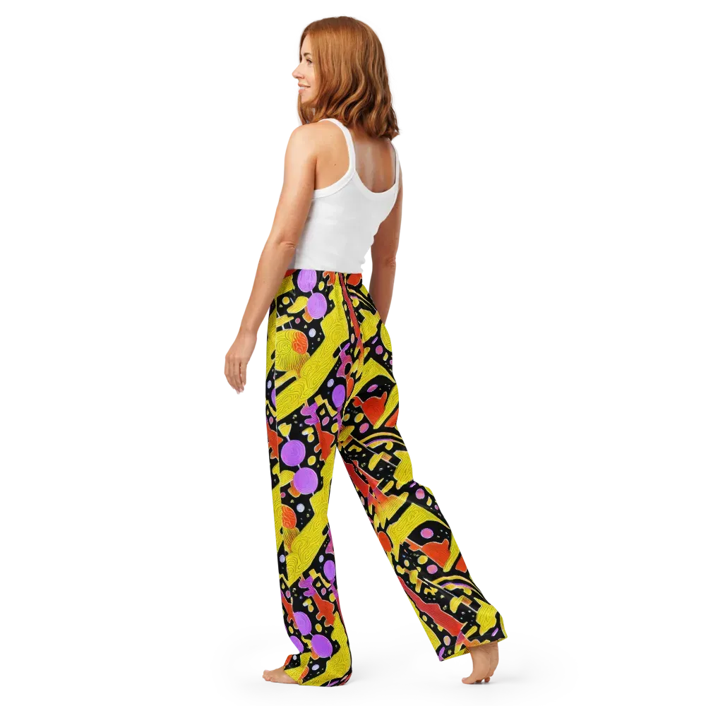 Cosmic Mushroom on Women's Pajama Pants — Back