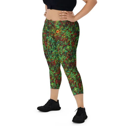 Viridian Fever on a Capri Leggings