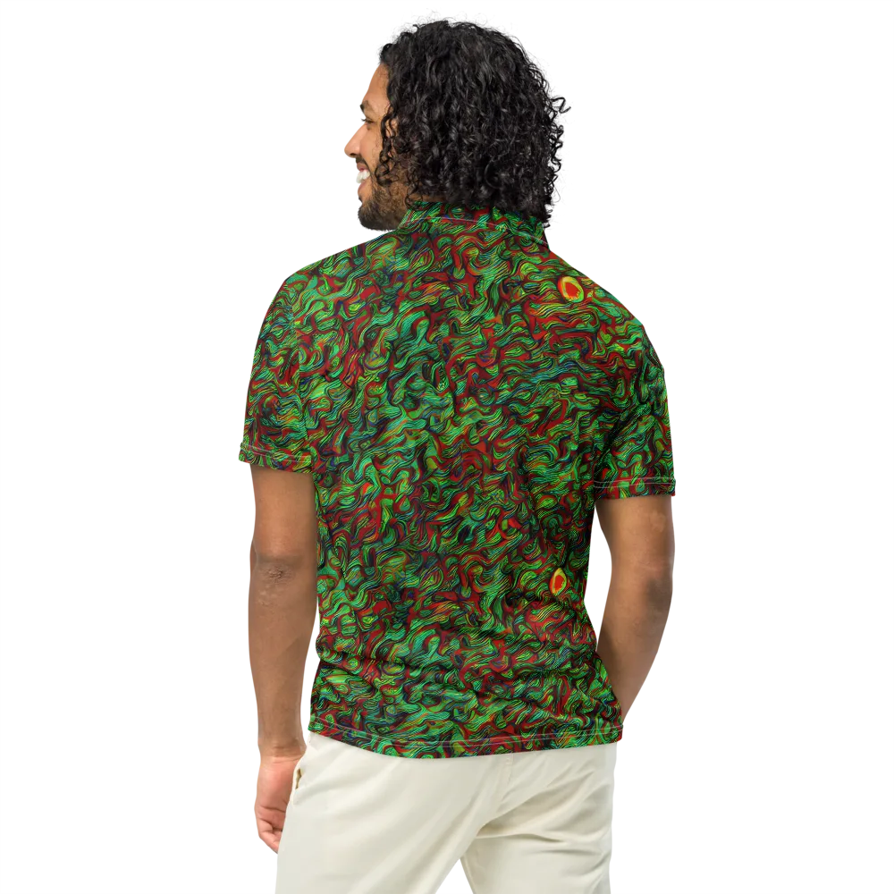 Viridian Fever on Men's Slim Fit Polo Shirt — Back