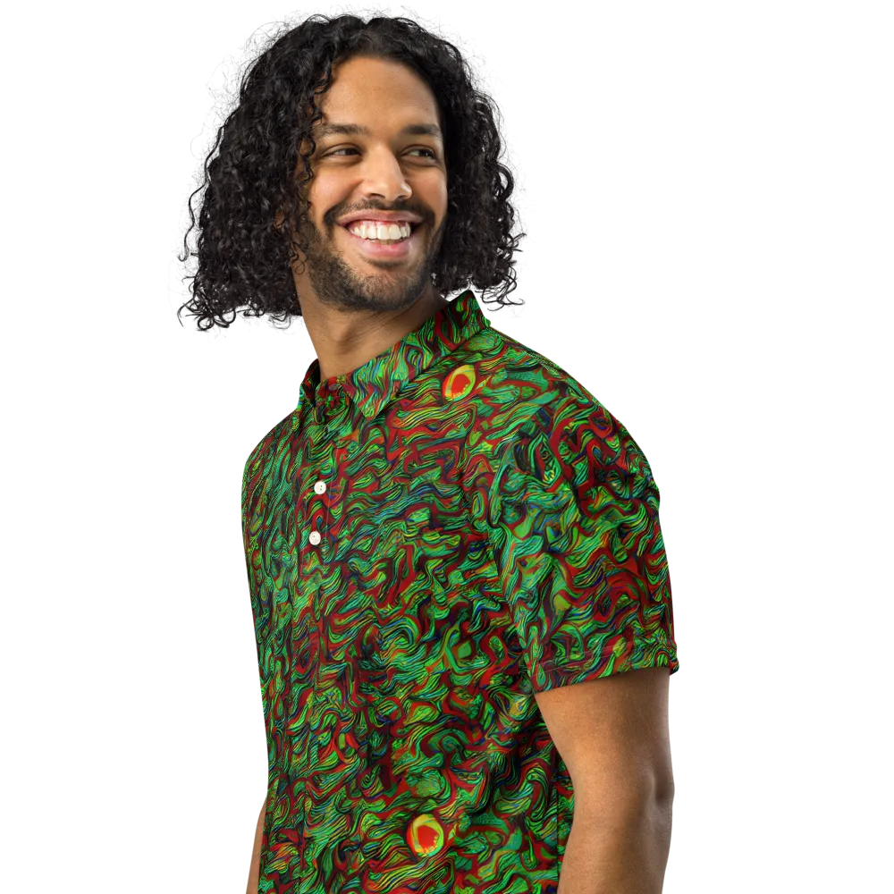 Viridian Fever on Men's Slim Fit Polo Shirt — Left Front