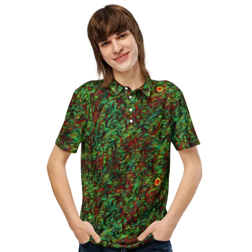 Viridian Fever on a Men's Slim Fit Polo Shirt
