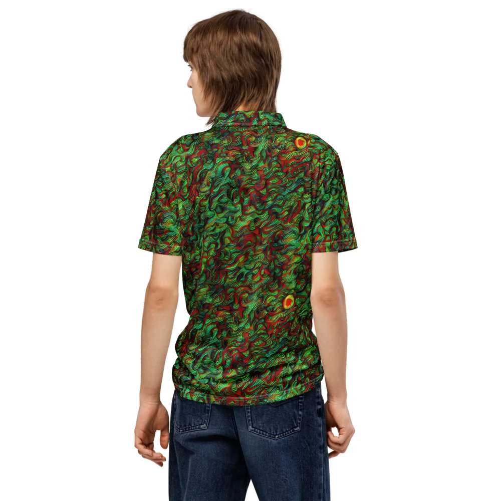 Viridian Fever on Men's Slim Fit Polo Shirt — Back