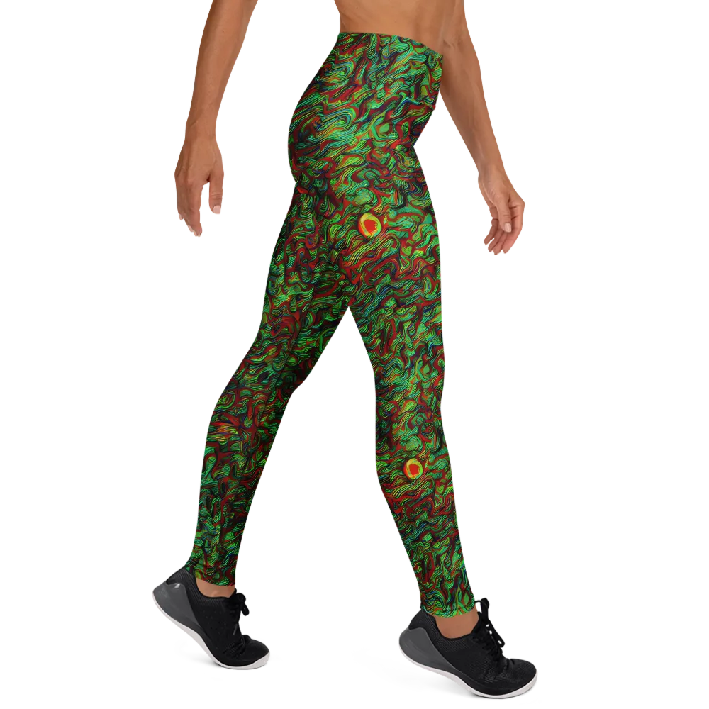 Viridian Fever on Yoga Leggings — Right