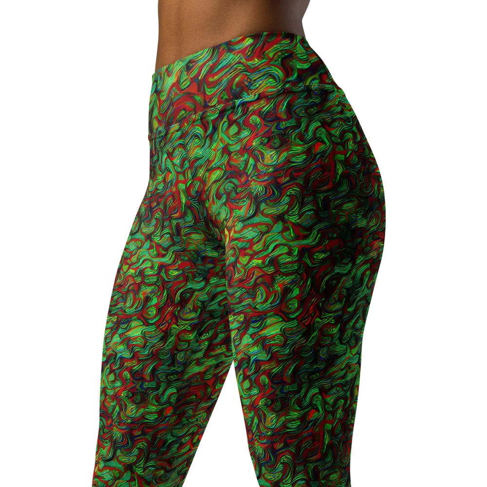 Viridian Fever on Yoga Leggings — Left Front