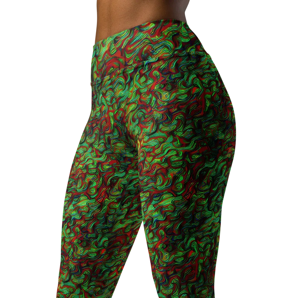 Viridian Fever on Yoga Leggings — Left Front