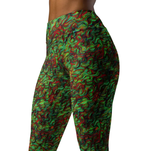 Viridian Fever on a Yoga Leggings