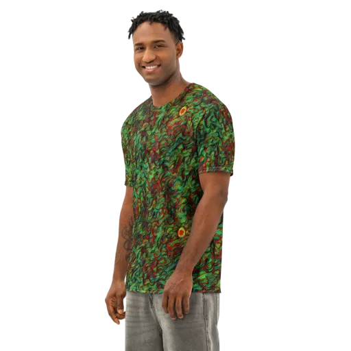 Viridian Fever on a Men's Cotton Crew Neck T-Shirt