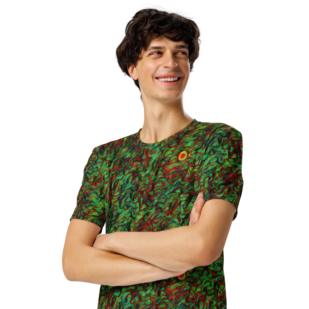 Viridian Fever on Men's Crew Neck T-Shirt — Left Front