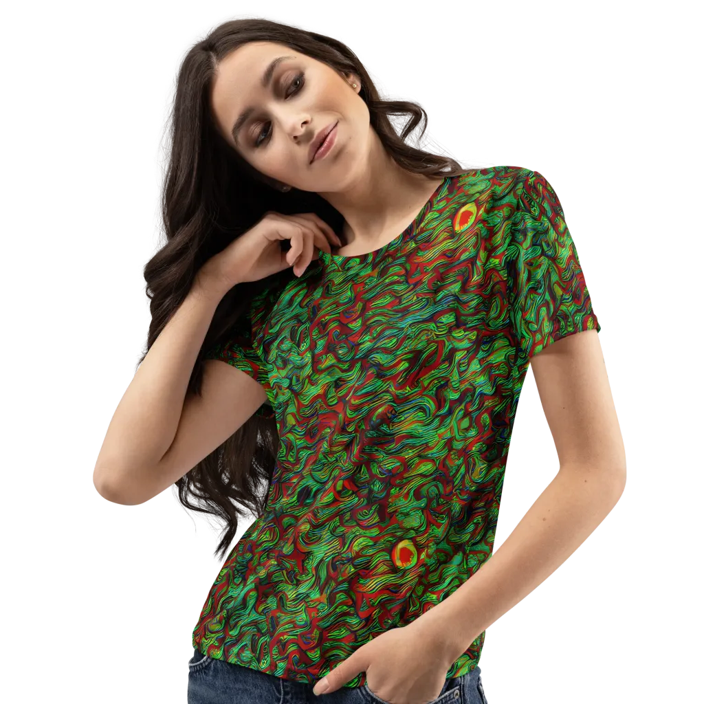 Viridian Fever on Women's Crew Neck T-Shirt — Left Front