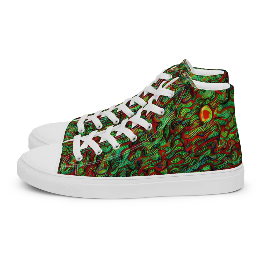 Viridian Fever on Women's High Top Canvas Shoes — Left