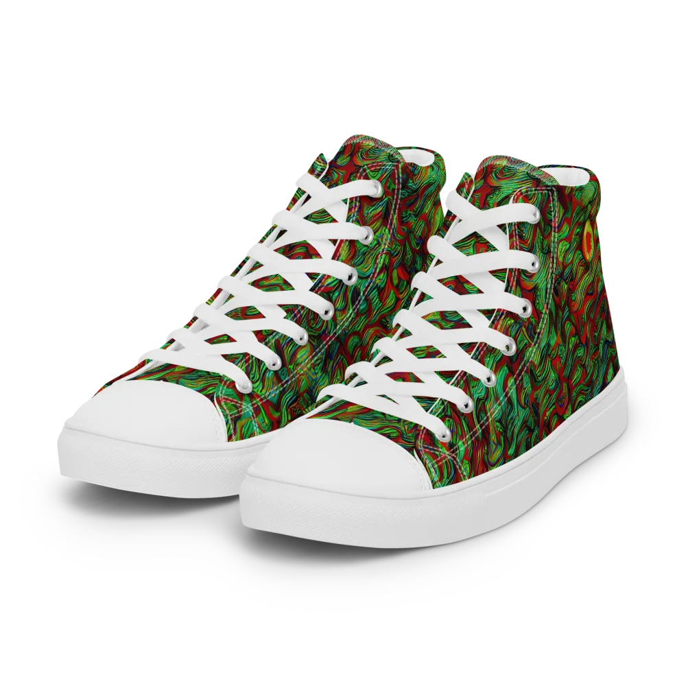 Viridian Fever on Women's High Top Canvas Shoes — Left Front