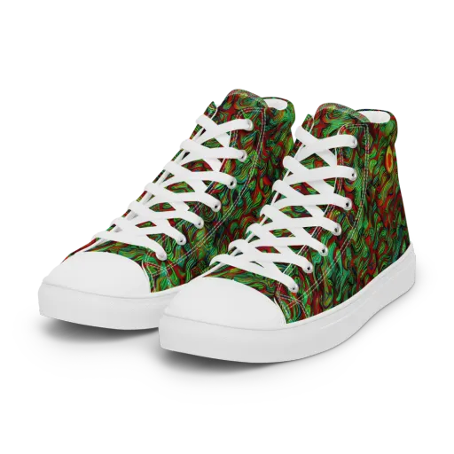 Viridian Fever on a Women's High Top Canvas Shoes