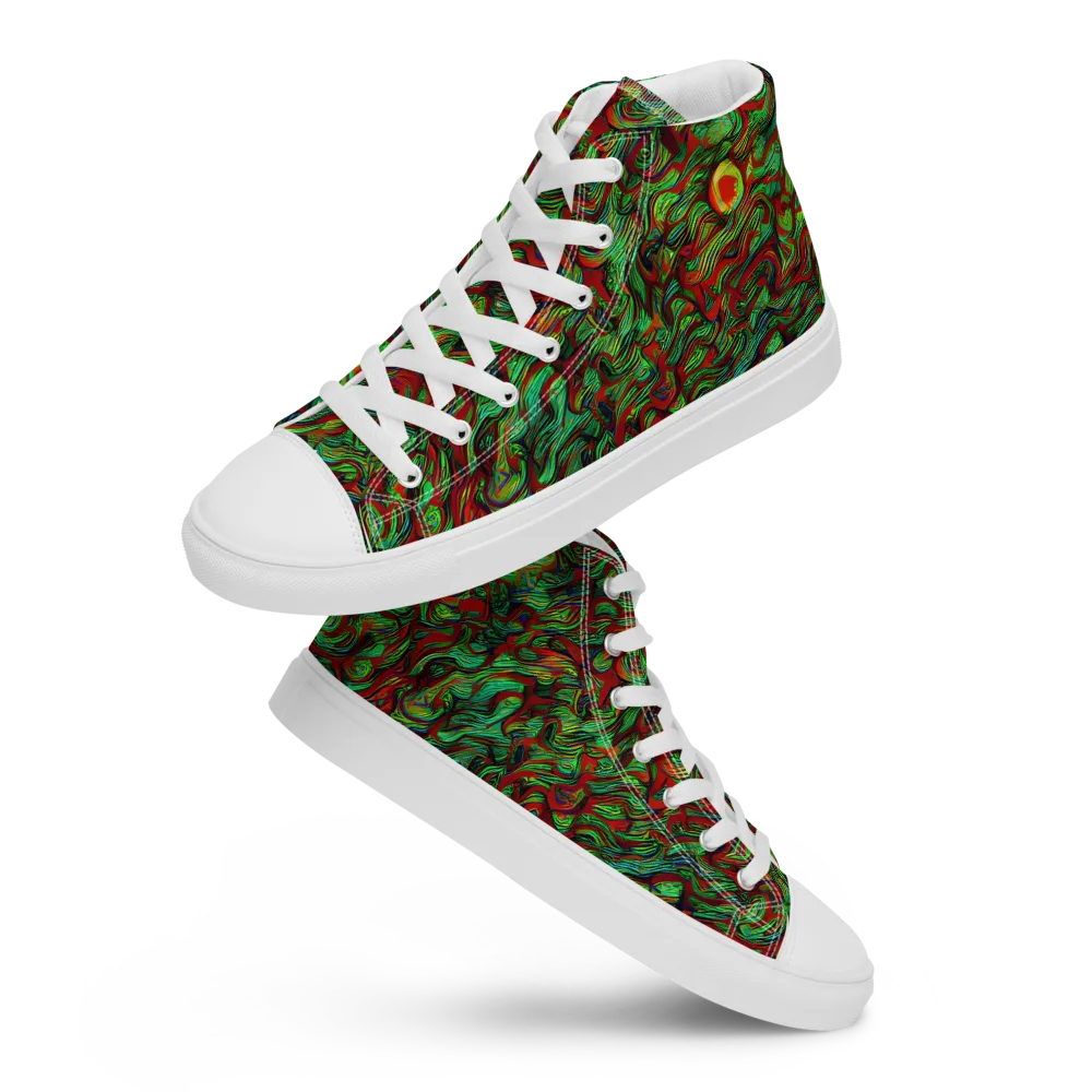 Viridian Fever on Women's High Top Canvas Shoes — Front