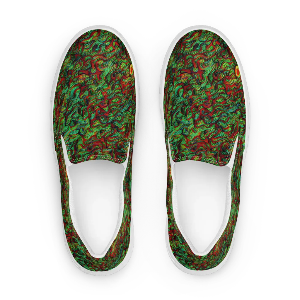 Viridian Fever on Men's Slip-On Canvas Shoes — Front