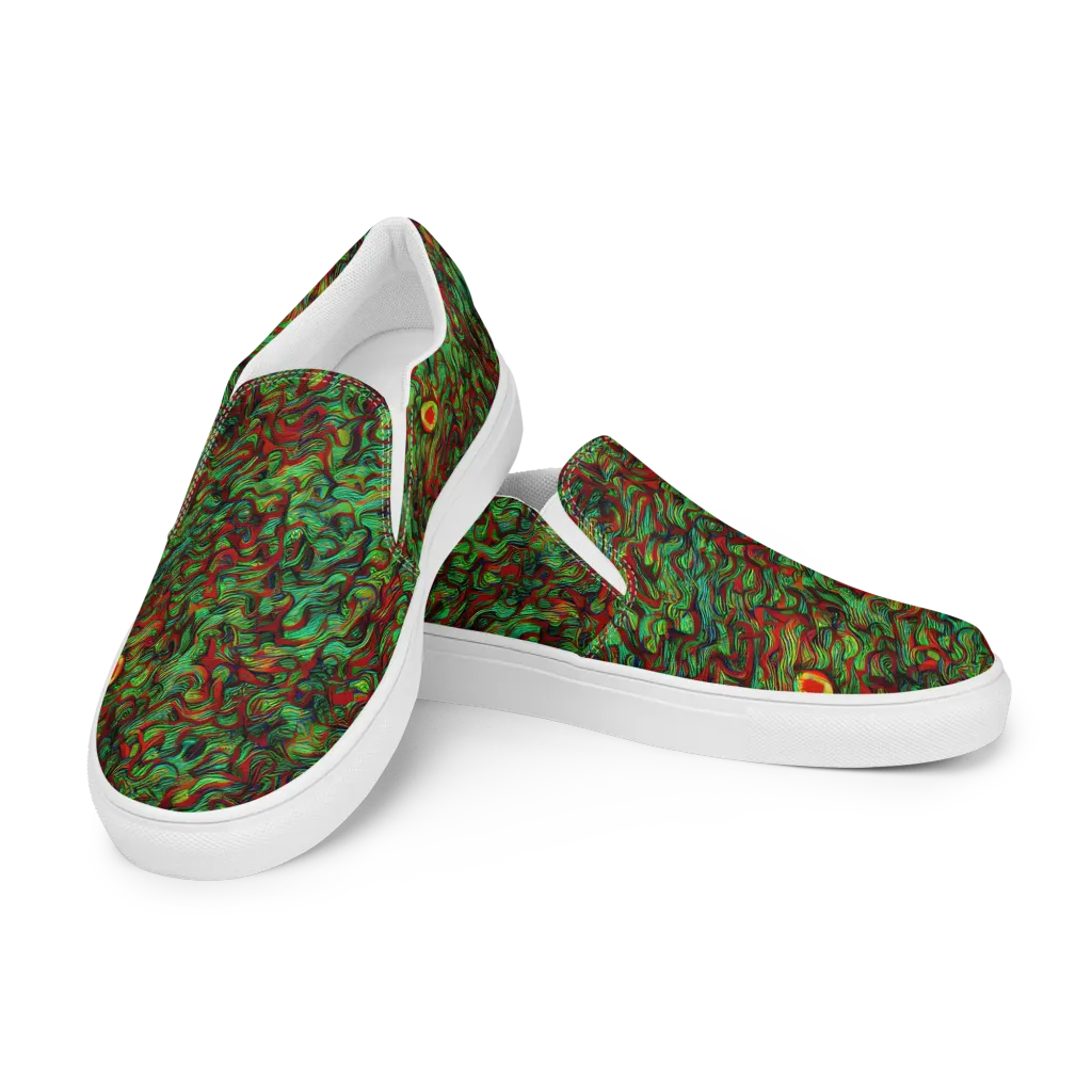 Viridian Fever on Men's Slip-On Canvas Shoes — Left Front