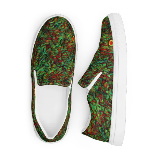 Viridian Fever on a Men's Slip-On Canvas Shoes