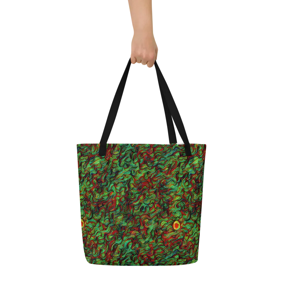 Viridian Fever on Large Tote Bag W/ Pocket — Front