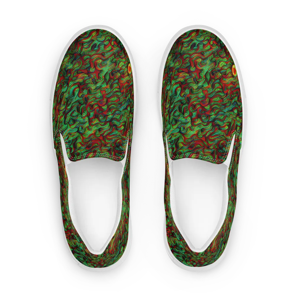 Viridian Fever on Women's Slip-On Canvas Shoes — Front