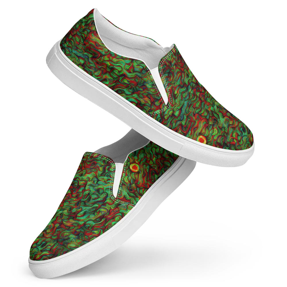 Viridian Fever on Women's Slip-On Canvas Shoes — Front
