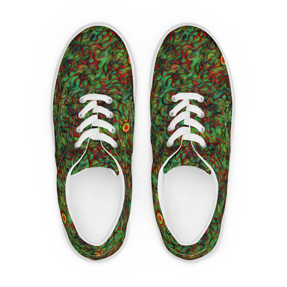 Viridian Fever on Men's Lace-Up Canvas Shoes — Front