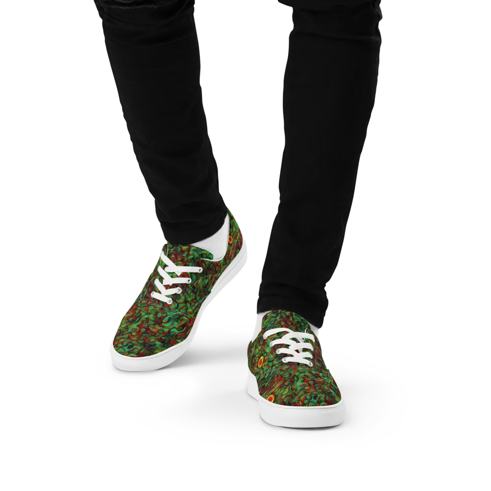 Viridian Fever on Men's Lace-Up Canvas Shoes — Front