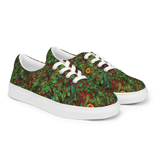 Viridian Fever on a Men's Lace-Up Canvas Shoes