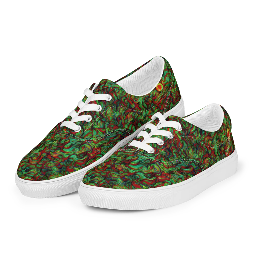 Viridian Fever on Men's Lace-Up Canvas Shoes — Left Front