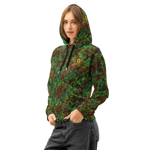 Viridian Fever on a Cotton Hoodie