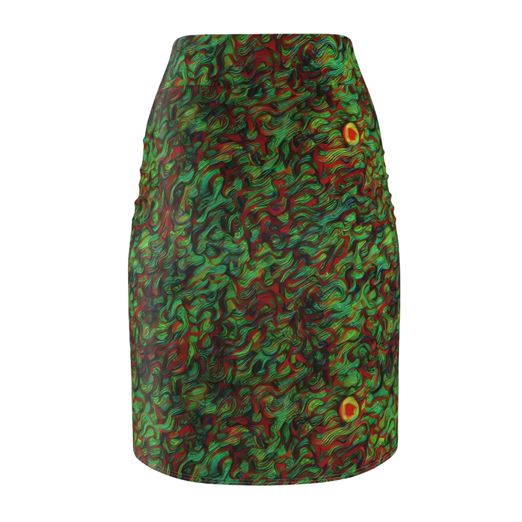 Viridian Fever on Pencil Skirt — Back