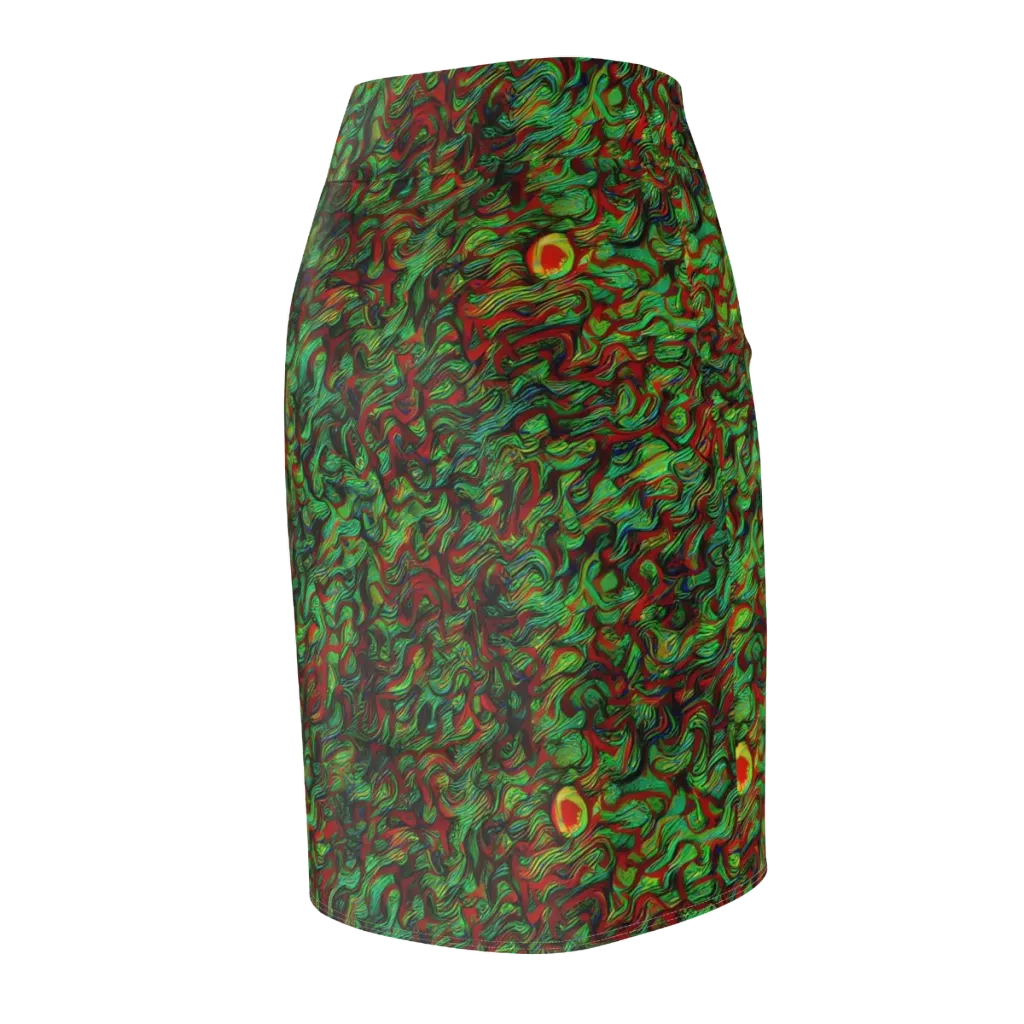 Viridian Fever on Pencil Skirt — Back Side