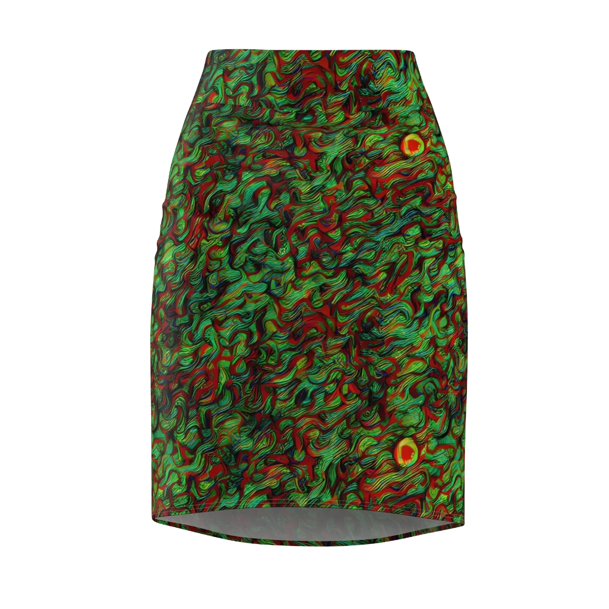 Viridian Fever on Pencil Skirt — Front
