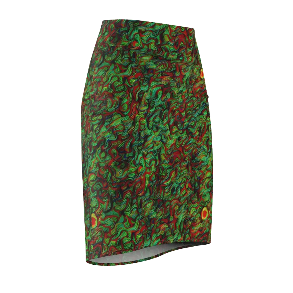 Viridian Fever on Pencil Skirt — Front Side