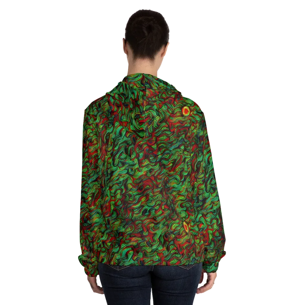 Viridian Fever on Women's Full-Zip Hoodie — Back On Person