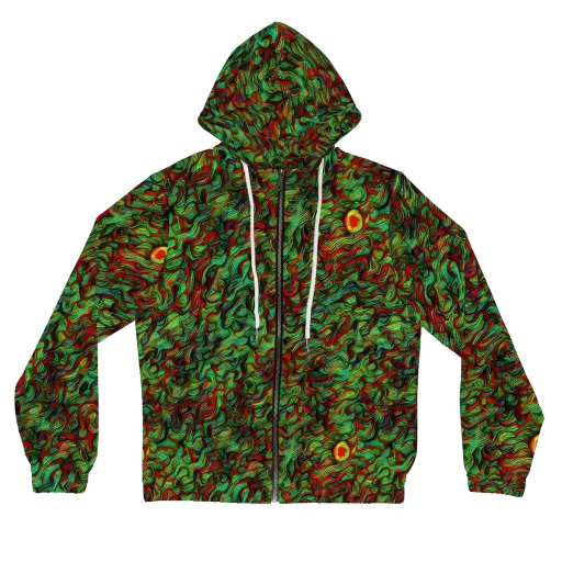 Viridian Fever on a Women's Full-Zip Hoodie