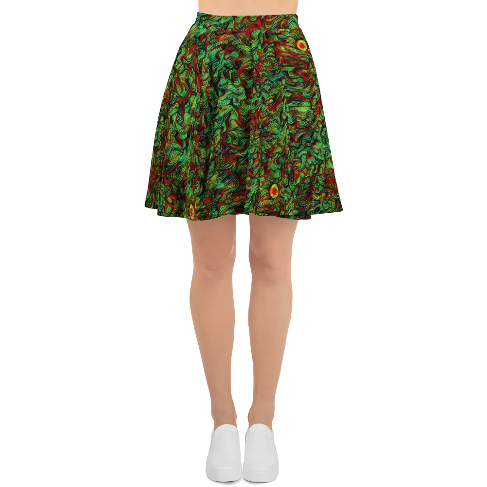 Viridian Fever on Skater Skirt — Front