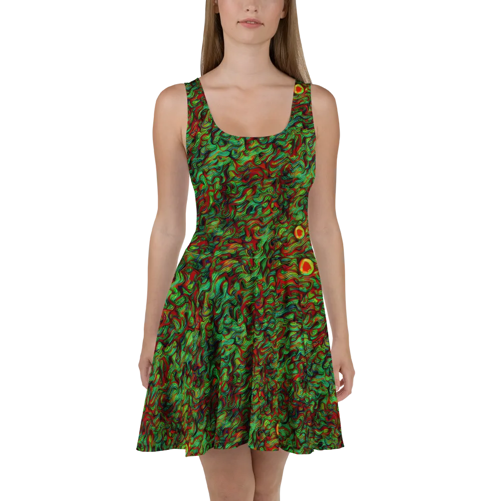 Viridian Fever on Skater Dress — Front