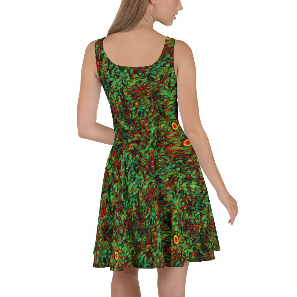 Viridian Fever on Skater Dress — Back