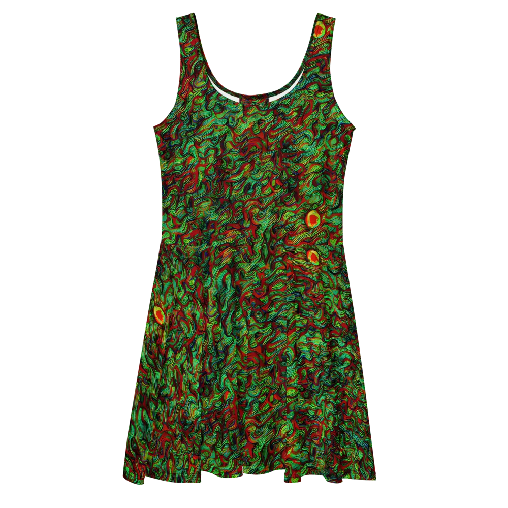 Viridian Fever on Skater Dress — Front