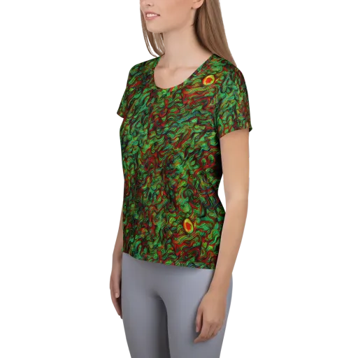 Viridian Fever on a Women's Athletic T-Shirt