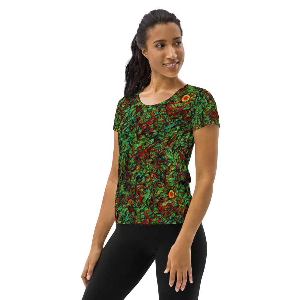 Viridian Fever on Women's Athletic T-Shirt — Left