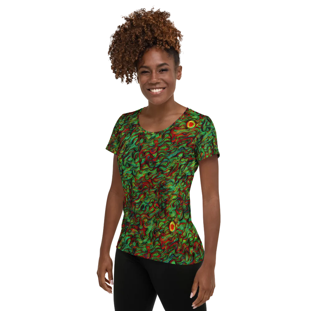 Viridian Fever on Women's Athletic T-Shirt — Left