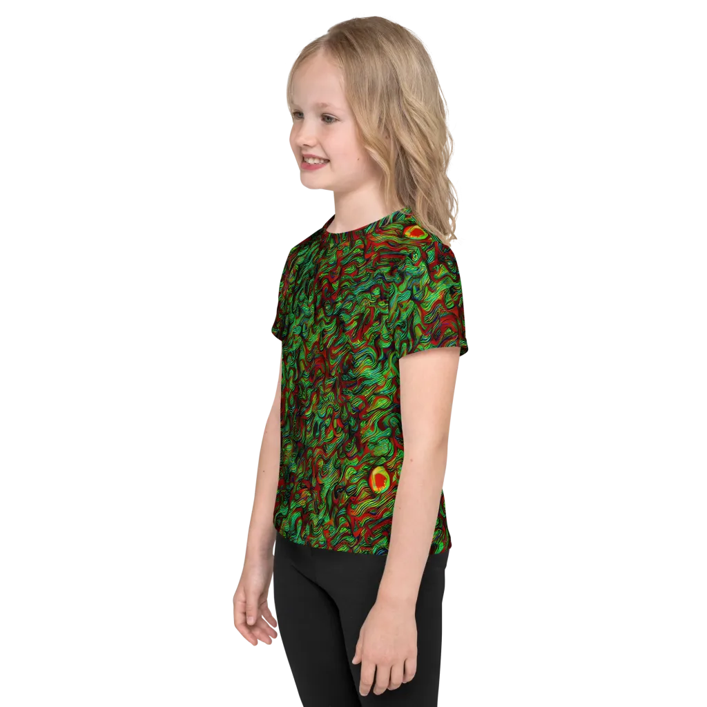 Viridian Fever on Kids Crew Neck T-Shirt — Left