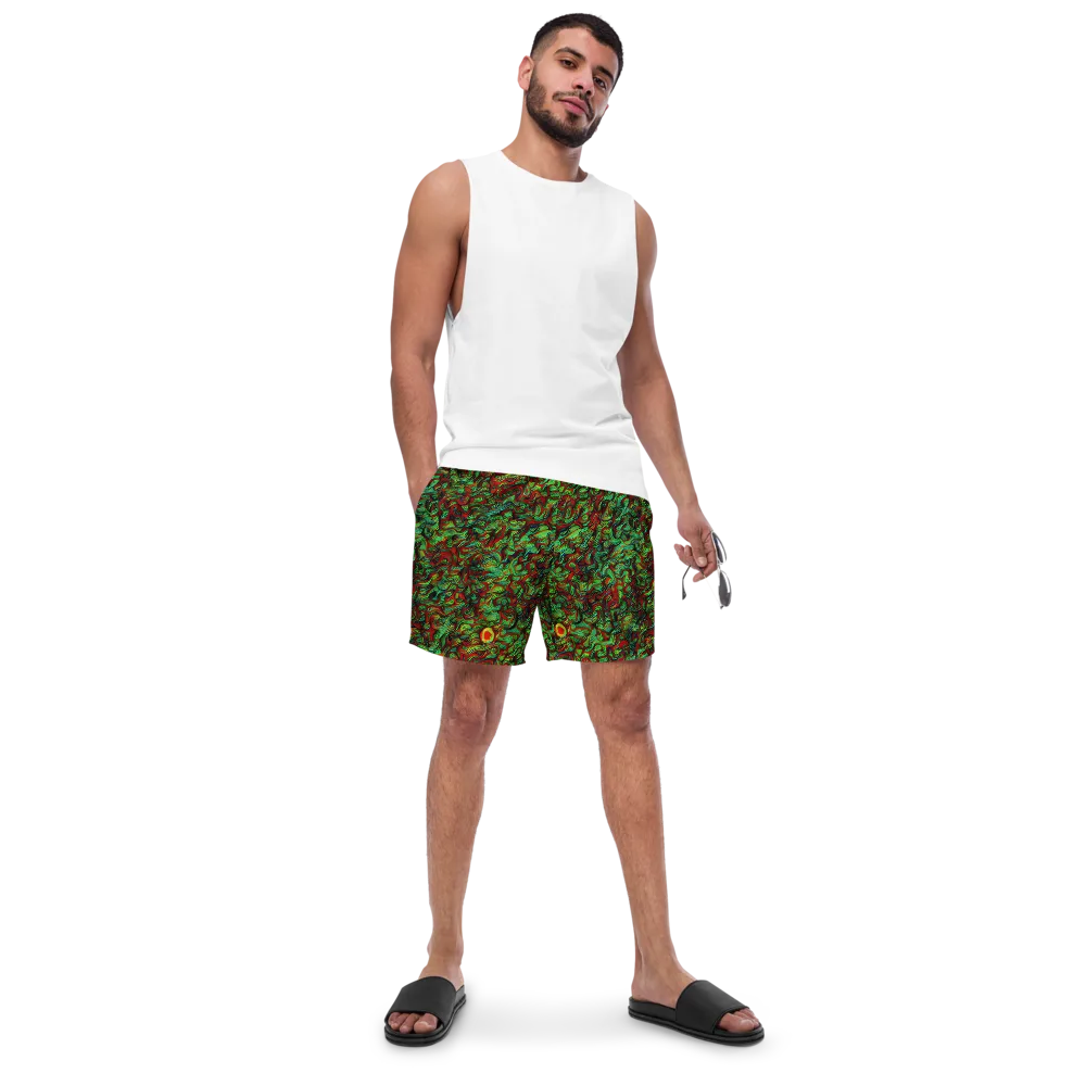 Viridian Fever on Swim Trunks — Front