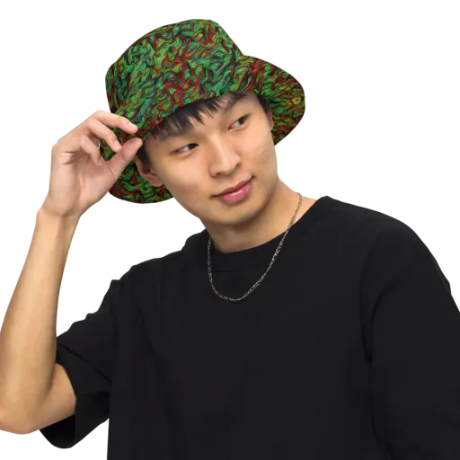Viridian Fever on a Reversible Bucket Hat