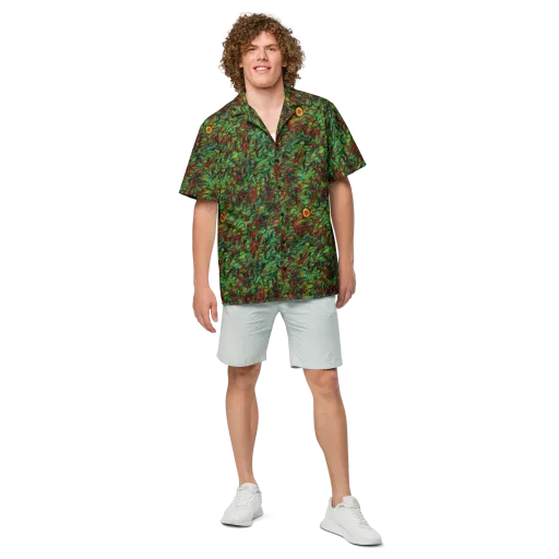 Viridian Fever on a Button Shirt
